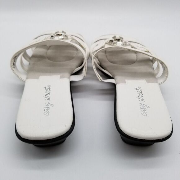 Easy Street Women's Torrid Sandals Size 8 Wide Strappy Slide White Comfort - Picture 4 of 7
